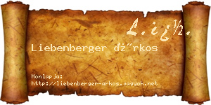 Liebenberger Árkos névjegykártya